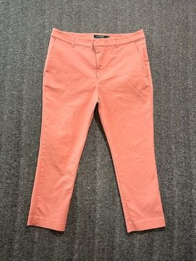 Lauren Ralph Lauren Pink Coral Capris Chino Pants Size 14P Preppy